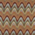 Fine-Line 54 in. Wide Orange- Blue- Green And Beige- Wavy Chevron Striped Contemporary Upholstery Fabric FI2940929